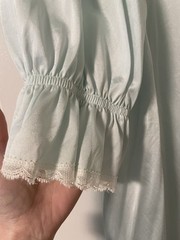 Vintage Lorraine Light Aqua Flowing Silky Anthron Nylon Nightgown Lace Small