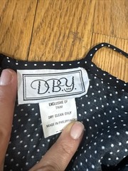 VTG DBY LTD Polca Dot Babydoll Wrapped Maxi Dress Delicate Retro Size M/L Pin-up