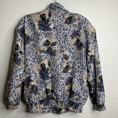 Vintage FU DA INTERNATIONAL Small Windbreaker Cute Dot Design Watercolor Flowers