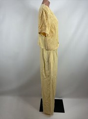Vintage Yellow D. FRANK Jumpsuit Size M 90s Crop Vest Tapered Leg