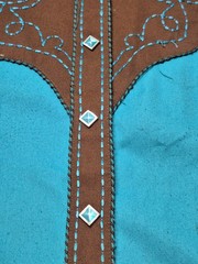 Vintage Panhandle Slim Retro Top, Woman’s Xl, Blue, Snap, Polyester Blend