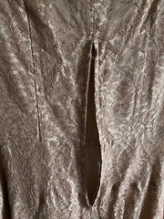 Vintage All Floral Lace Dress A Norman Original Mauve Tulle Lined 3/4 Sleeves S