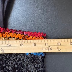 Vintage Black Rainbow Sequin Bodice Sleeveless Shift Dress Size 18 1/2 Acetate