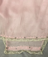 Vintage 1920s Romantic Pink Step-in Teddy Chemise Lace Insets Embroidery M/L