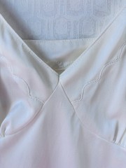 VTG OFF WHITE GLAMOROUS BOMBSHELL ANTRON NYLON FULL SLIP*LADIES PLUS SIZE 20W