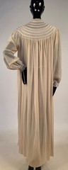 1930’S CREME SILK CHIFFON PUFF SLEEVE NIGHT GOWN PEIGNOIR SET W LACE INSERTION