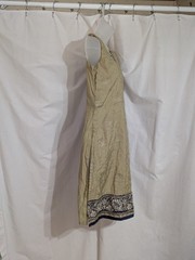 VTG Handmade Sleeveless Embroidered Regency Mini Dress W/ Rhinestones Sz PS