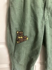 70s Wrangler Misses Jeans Green Denim Snap Button Wide Leg Flare Slim Sz 18 30w