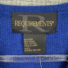Vintage Requirements Beaded Sweater Vest Women L Royal Blue Hand Dark Academia