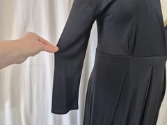 Vintage Max Mara Womens Black Faux Wrap V-Neck Silk Blend Dress IT 42 US 6