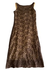 Vintage Alyn Paige Ladies Lace Dress Chocolate Metallic Brown Size 7/8 USA