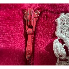 Vintage Velvet Maxi Gown HouseCoat Magenta Pink Lace Trim Grandma Granny Cottage