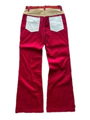NOS Vtg 70s multicolor Corduroy Bell Bottom pants 28×30 60s Hippie Psychedelic