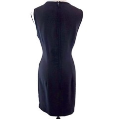 Vintage 90s SL Fashions Little Black Dress Size 10 Satin Back Sheath USA 18×36