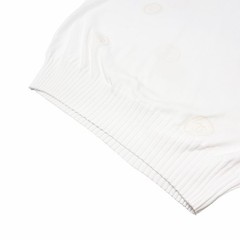 CHANEL Vintage 01P CC Logo Stamp Knit Sweater Top #46 White Pullover 902032