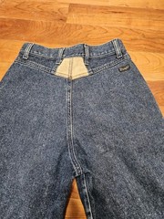 Vintage Wrangler Womens High Waist Bareback Denim Jeans Sz 3/4