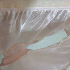 Vintage Silky Nylon Panty Sissy Orange Bikini Sheer Brief Size 7-8 Hip 38-42″