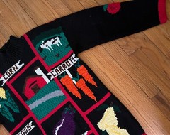 Vintage 1980s Karen Scott Handknits Vegetable Garden Turtleneck Sweater Women M