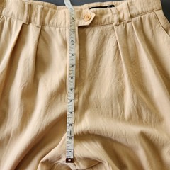 VTG 80s 90s Escada Women Wool Pleated Trouser Pant Sz 44 Camel Quiet Luxury
