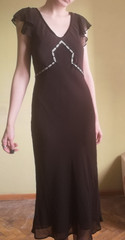 Kaliko vtg babydoll silk midi dress Bella Swan vamp grunge with velour belt