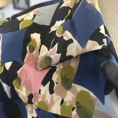 Vintage 1940s Style Dress | Floral | Black Pink | M L | Jersey Knit | 40s 70s