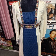 1970s Gunne Sax Romantic Renaissance Maxi Ivory Boho Dress Size 9