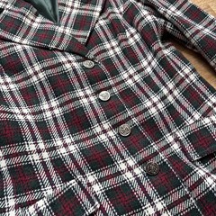 Vintage 1970s Women’s Handmade Plaid Suit Set Pants & Blazer Flare Bell Small