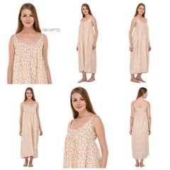 Printed Cotton Sleeveless Button-front Nightdress | Cotton Lane