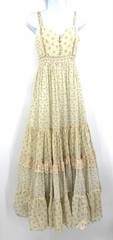 Vintage 70s Gunne Sax Cornflower Calico Floral Print Prairie Gown Size 9-FLAW