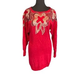 Wool Blend Vintage 80’s Women’s Red Sweater