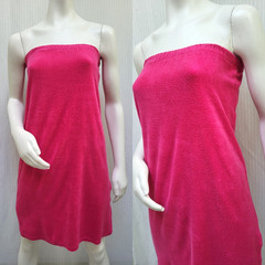 Vintage AVON Fashions Pink Terry Cloth Strapless Dress – Size S – EUC