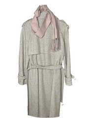 Beekman Place Trench Coat VTG Double Breasted Tweed Lined Plaid Gingham Beige