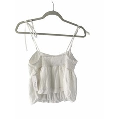 Kirious Los Angeles White Peplum Cami Top Feminine Coquette Summer Versatile Med