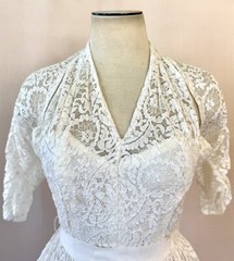 Vintage 1940s 1950s Wedding Dress Harry Keiser Bolero 29 Bust XXS XS Halter Gown