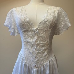 Vintage Cinema Etoile Ivory Lace Baby Doll Nightgown Shirt