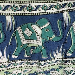 Vintage 1970’s Elephant, Donkey & Floral Cotton Block Print Sun Dress India S/M