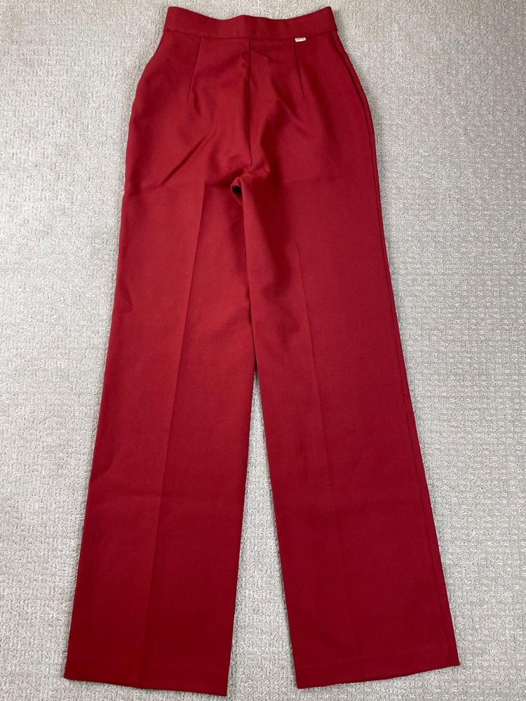 Vintage 70s Levis Pants Women Fits 23×32 Red Polyester Bareback Flare Bootcut