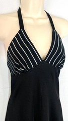 Vintage 1970s black maxi dress set YOUNG EDWARDIAN ARPEJA halter bolero stripe
