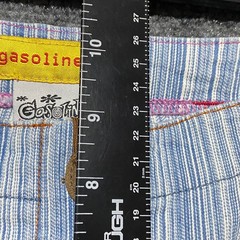 Gasoline Vintage Blue White Striped Flare Bell Bottom Jeans Size 9 Y2K Bratz 90s