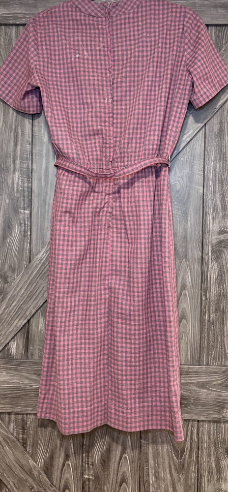 Union Made Vintage 60s Nancy Greer Dress Plaid Thin Belted Small