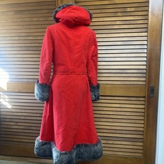 Vtg 60’s Glenbrooke Women’s Faux Fur Trim Long Coat – size 12 – red and gray,