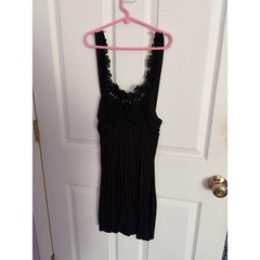 Forever 21 vintage little black dress lace floral top medium