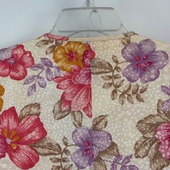 Anne Crimmins for UMI Collections Vintage Floral Linen Jacket Pink Purple Sz 16