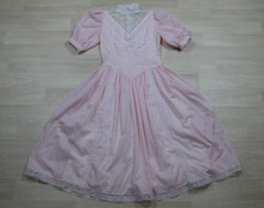 Vintage 80s Gunne Sax Midi Dress Victorian Revival Basque Waist MISSING TAG