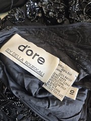 1980s D’ore Silk Sheer Beaded Dress sz 10
