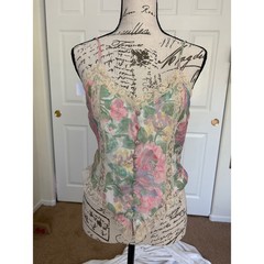Vintage Victoria Secret Gold Label Floral Lace Camisole Tank Top