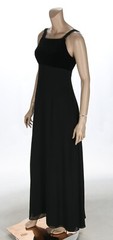 Night Way Vintage 90s Black Velvet Sexy Bridesmaid Party Prom Dress sz 4