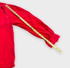 1980’s Vintage Double Breasted Red Long Sleeves Blouse, S/M