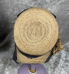 Rare! Antique c1850 Antebellum Woven Straw Child or Doll Poke Capote Hat Bonnet!