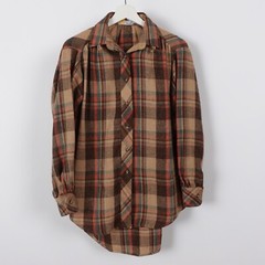 Vintage 70s H.I.S. Women’s Wool Flannel Button Shirt Loop Collar Size Medium USA